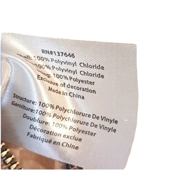 London Fog Handbag 11" NUDE Beige Croc Embossed Vegan Leather Preppy Elegant - Picture 13 of 13